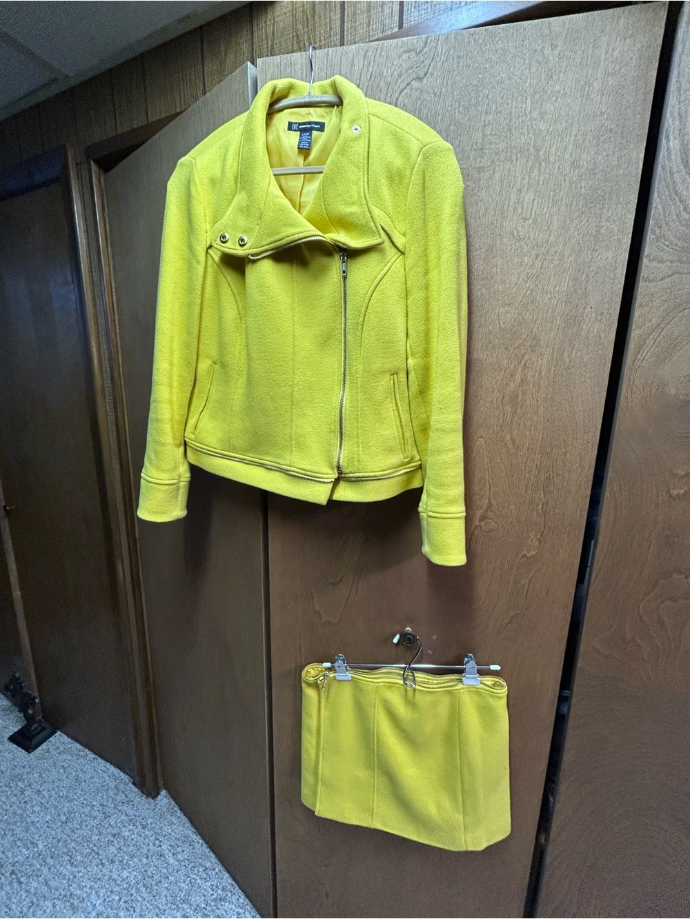 INC Bright Yellow Zip jacket/coat. Size large.